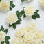 24 Roses 5" Cream Artificial Foam Flowers With Stem Wire and Leaves