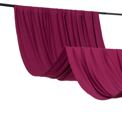 Burgundy 4-Way Stretch Spandex Event Curtain Drapes Wrinkle Free Backdrop Event Panel with Rod Pockets - 5ftx10ft