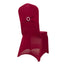 Spandex Chair Cover with Silver Rhinestone Buckled Sash Band Burgundy - Stretch Fitted Slipcover