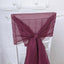 5 Pack Chiffon Chair Sashes Burgundy - Soft & Lightweight Designer Chair Bows 22"x78"