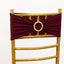 5 Pack Spandex Chair Sashes Burgundy with Gold Rhinestone Buckles - Reusable Four-Way Stretch Sash Bands 5"x14"