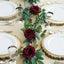 6ft Burgundy Real Touch Artificial Rose and Leaf Flower Garland Vine