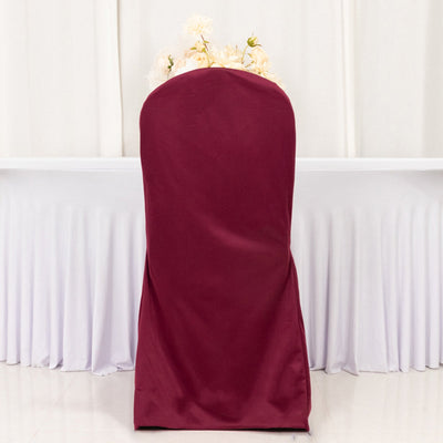 Scuba Stretch Chair Cover Burgundy for Banquet Chairs Slim Fit Design - Wrinkle Free and Durable Slipcover