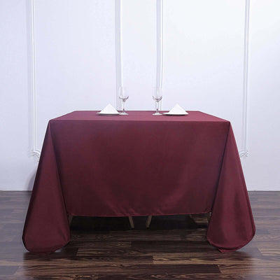 Polyester Square 90"x90" Tablecloth Burgundy - Wrinkle-Resistant & Durable Table Cover