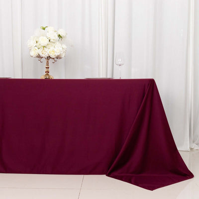 Scuba Rectangular 90"x132" Tablecloth Burgundy - Wrinkle Free, Stain Resistant & Seamless Table Cover