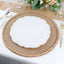 4-Pack Placemats Braided Edge Design Natural Burlap Jute Round - Rustic Farmhouse Style with Trim 15"