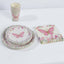 96 Pcs Paper Dinnerware Set with Butterfly Print White/Pink - Disposable Tableware Set with Plates, Cups, and Napkins