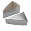 10-Pack Cardstock Triangle Cake Slice Boxes Metallic Silver with Scalloped Top - Decorative Takeaway Dessert Containers for Pie Snacks & Party Favors 5"x3"