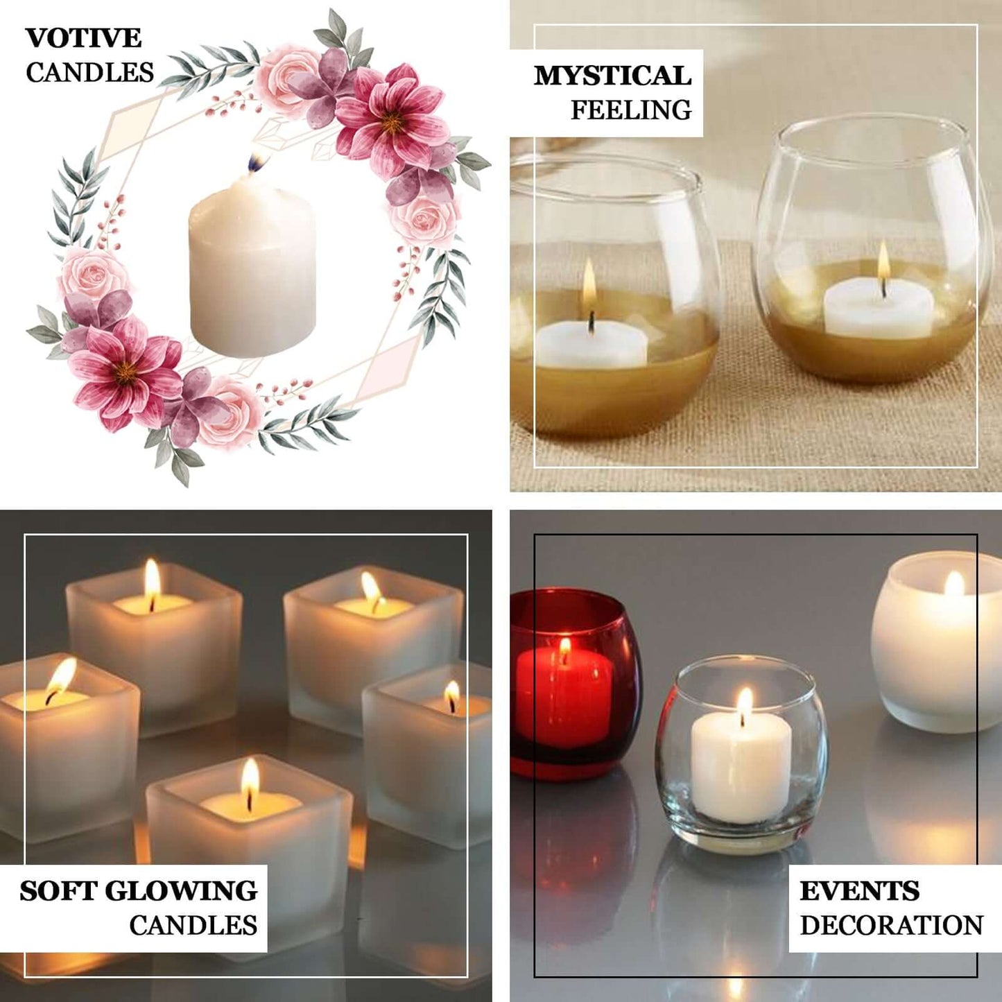 12-Pack Votive Candles Mini Design White - Multi-Purpose Candle Decor for Events 2"