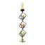 3-Tier Candle Holder Black Geometric Design with Amber Glass Votives & Gold Trim - Modern Decor for Weddings 28" Tall