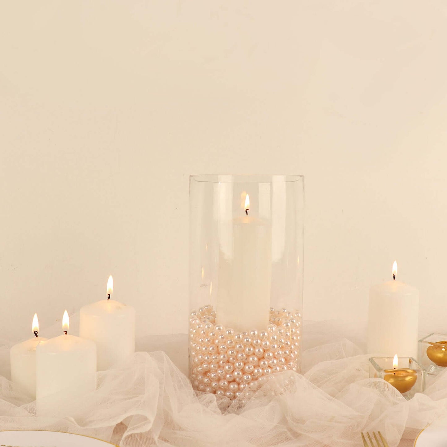 12-Pack Glass Flower Vases Cylinder Design Heavy Duty Clear - Stylish Centerpieces for Weddings 10"