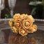 48 Roses 1" Gold Real Touch Artificial DIY Foam Rose Flowers With Stem, Craft Rose Buds