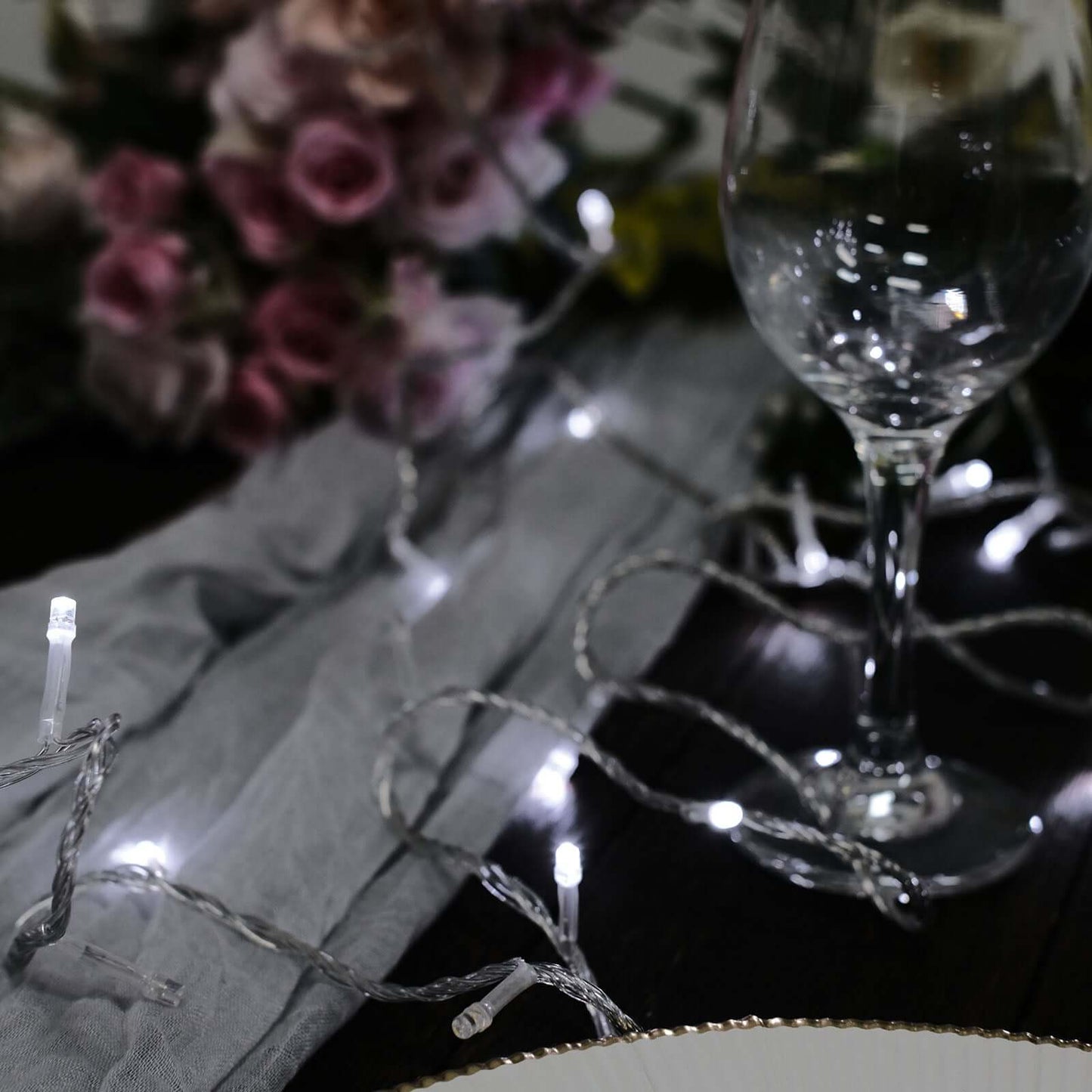 30ft Cool White 100 LED Connectable String Lights, 120V Fairy Lights