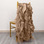 5 Pack Chiffon Satin Chair Sashes Taupe - Easy to Install Ruffled Curly Willow