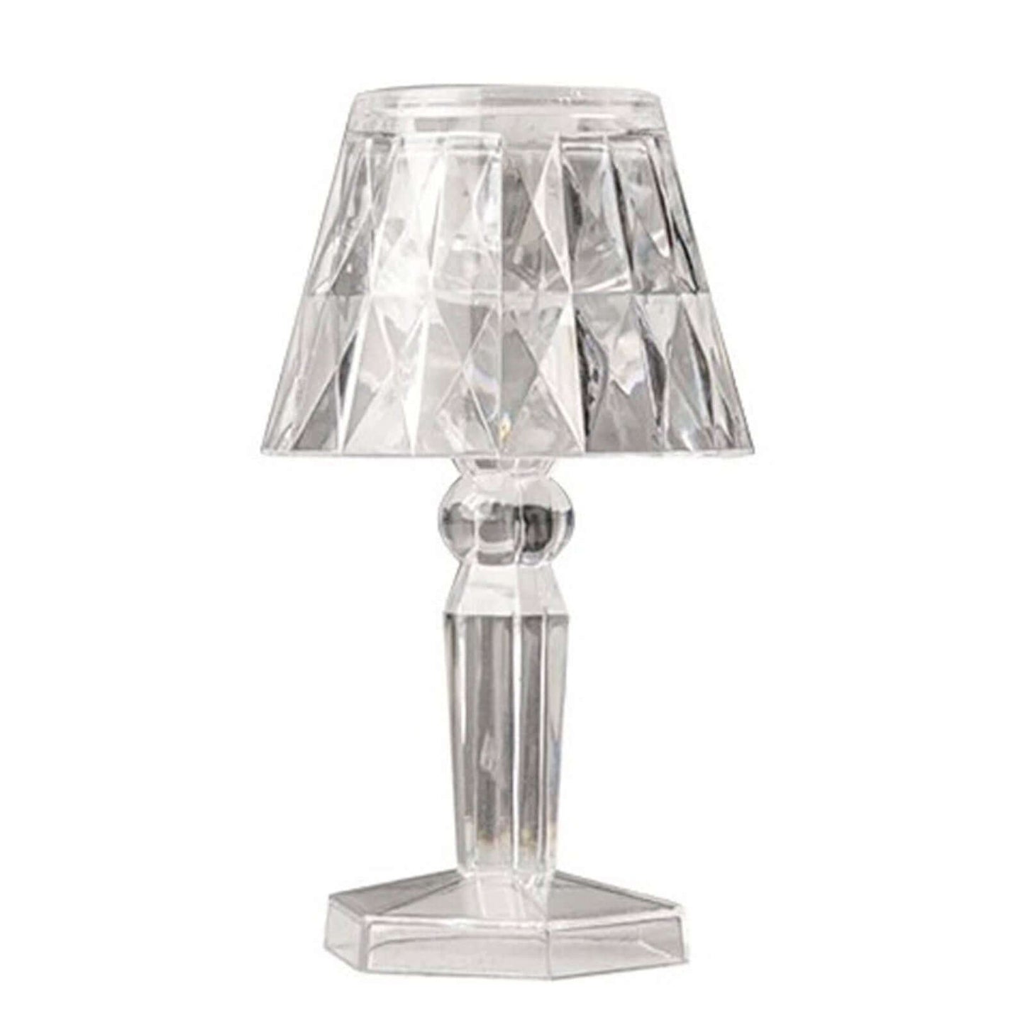 6-Pack Clear Crystal Acrylic LED Lamps Warm White Decorative Design - Accent Night Lights 4.5"