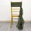 Chiffon Chair Sash with Curly Design Olive Green - Stylish Chair Decorations