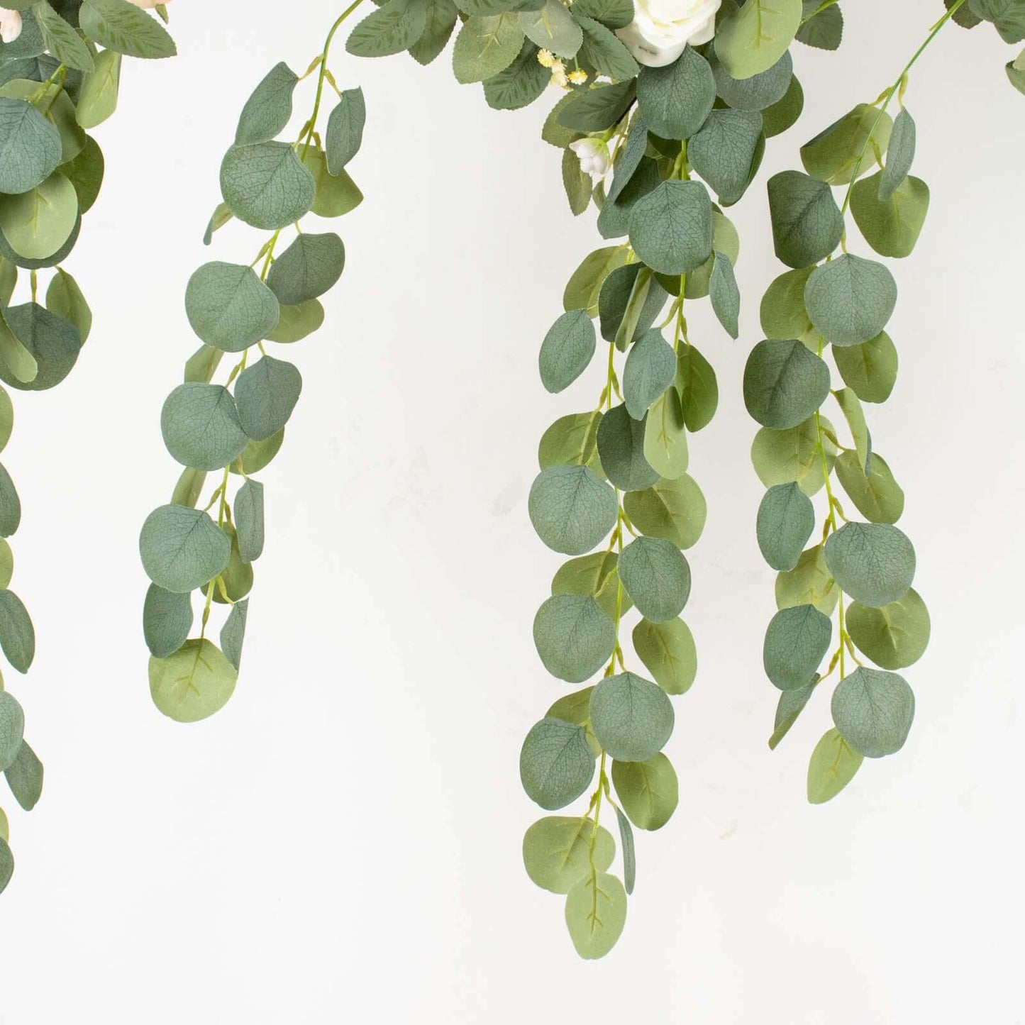 3 Pack 41" Green Real Touch Hanging Silk Silver Dollar Leaf Plant Stems, Artificial Indoor Eucalyptus Sprays