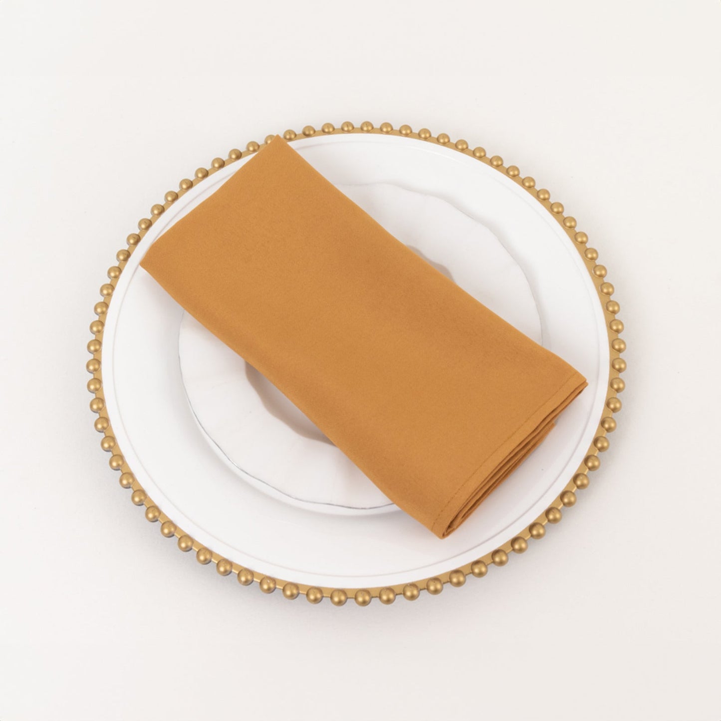 5 Pack Premium Polyester 20"x20" Napkins Gold - Wrinkle-Resistant & Durable Dinner Napkins for Any Occasion