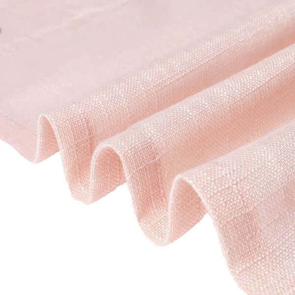 2 Pack Handmade Blush Faux Linen Curtains 52"x64", Curtain Panels With Chrome Grommets -