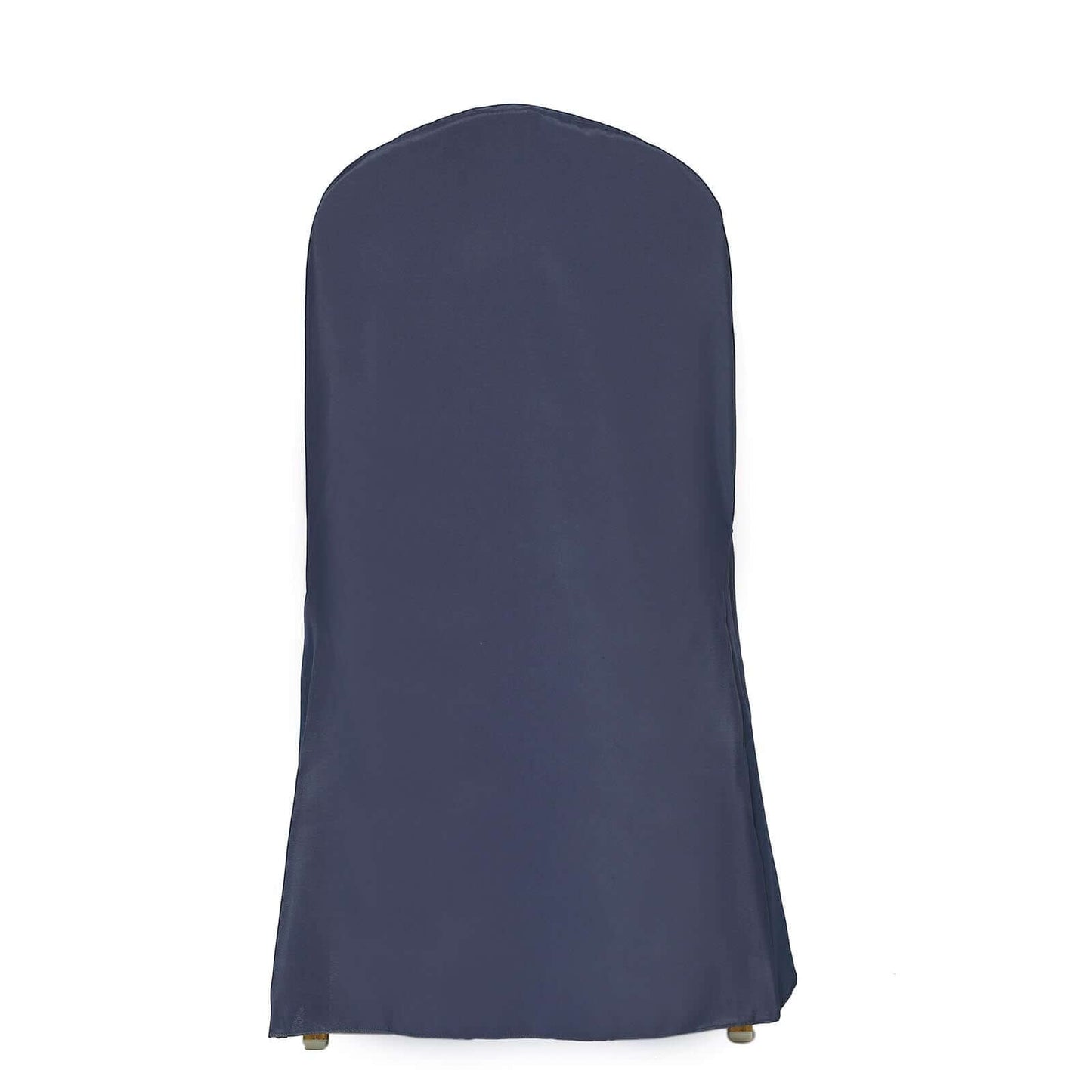Polyester Slip On Banquet Chair Covers Navy Blue - Stain-Resistant Reusable Durable Fabric