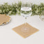 50-Pack Paper Beverage Napkins with Gold Foil Edge Natural - Disposable 2 Ply Cocktail Napkins for Events 6.5"x6.5"