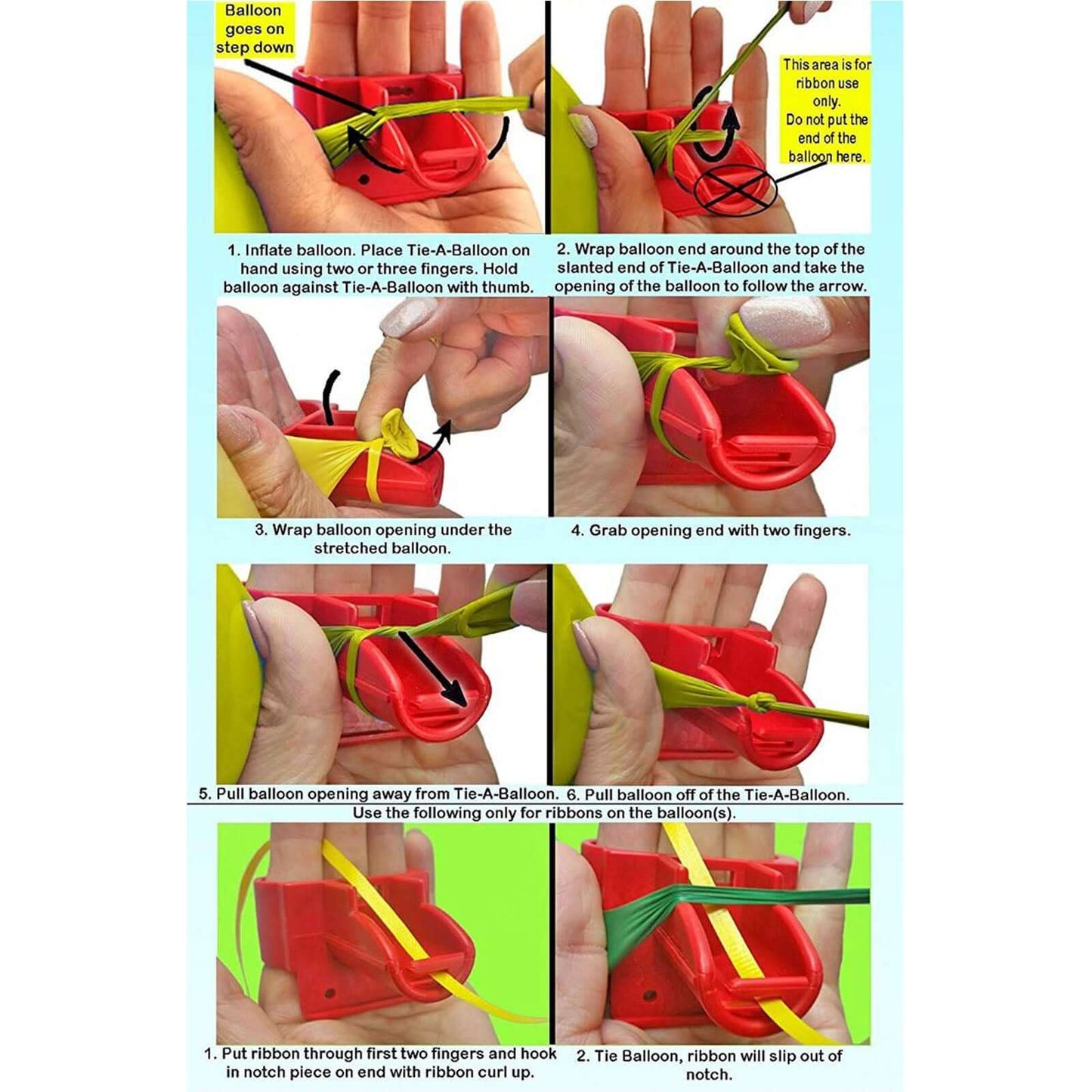 Set of 4 Balloon Arch Kit - Decorating Strips, Balloon Tie Tool, Glue Dots and Curling Ribbon for Party Decorations