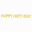 4ft Gold Glittered Happy Birthday Paper Hanging Garland Banner Party Decor
