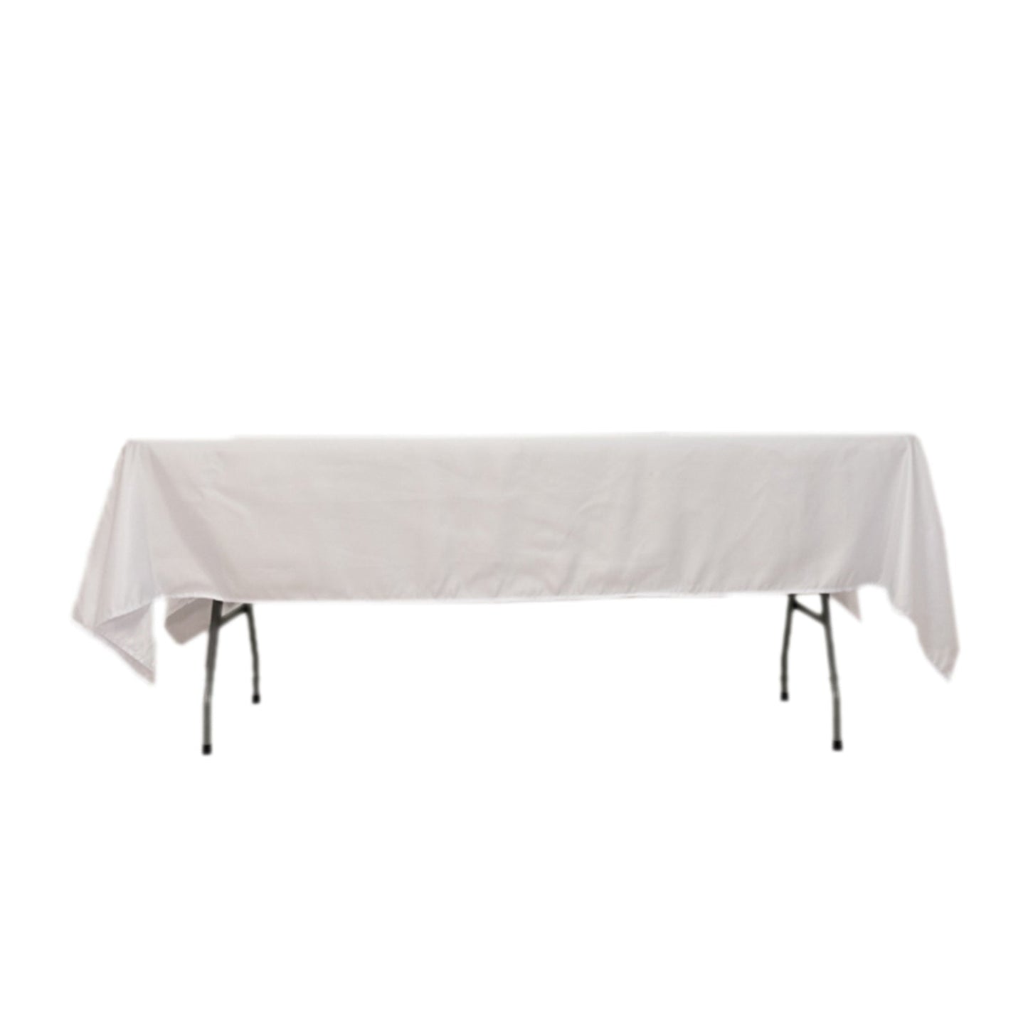 Lamour Satin 60"x102" Rectangle Tablecloth White - Durable & Silky Soft Feel Table Cover for Weddings & Banquets
