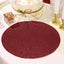 6-Pack Placemats Glitter Design Burgundy Sparkle Round - Non-Slip Decorative Dining Table Mats 13"