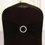 Spandex Chair Cover with Silver Rhinestone Buckled Sash Band Black - Stylish Stretch Fitted Slipcover for Banquets & Events