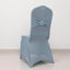 Spandex Chair Cover with Silver Rhinestone Buckled Sash Band Dusty Blue - Stretch Fitted Slipcover