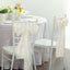 5 Pack Taffeta 6"x106" Chair Sashes Ivory Accordion Crinkle Texture - Stylish Decor for Weddings & Gatherings