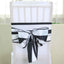 5 Pack Satin 6"x108" Chair Sashes Black/White Stripes - Sophisticated Decor for Weddings & Gatherings