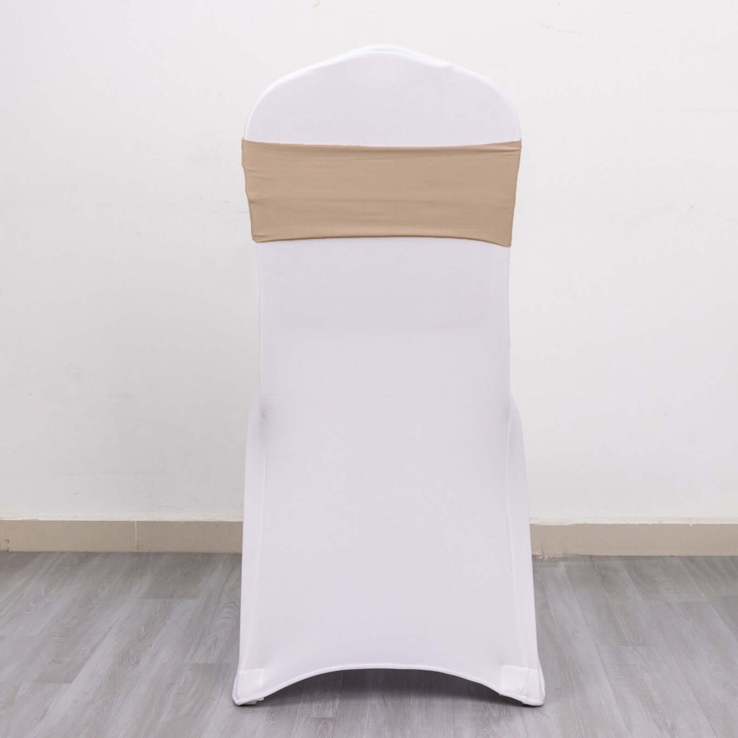 5 Pack Stretch Spandex Chair Sashes Nude - Fitted Finish Two Ply Heavy Duty Chair Bands 5"x12"