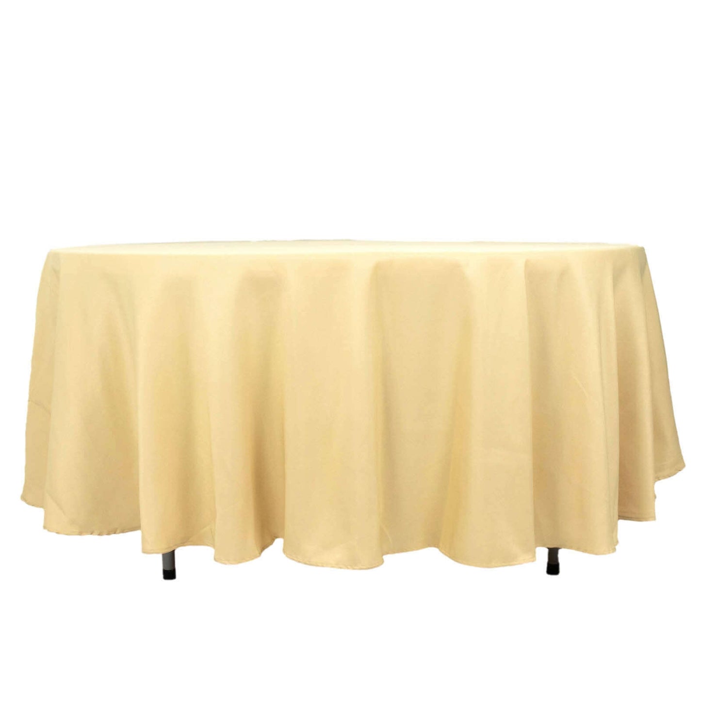 Premium Polyester 108" Round Tablecloth Champagne - Wrinkle-Resistant 220GSM Table Cover