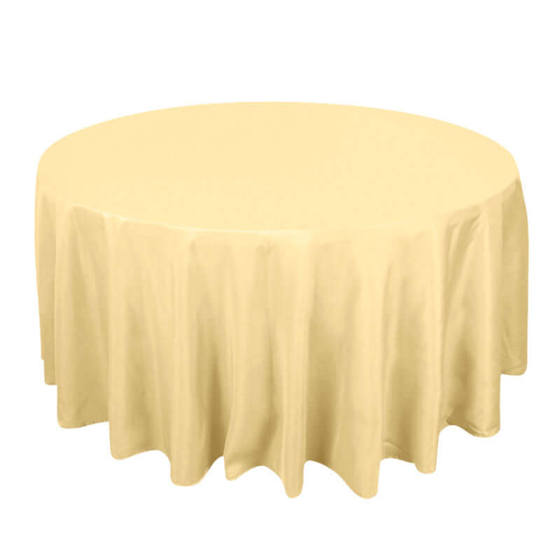 Premium Polyester 120" Round Tablecloth Champagne - Seamless 220GSM Wrinkle-Resistant Table Cover