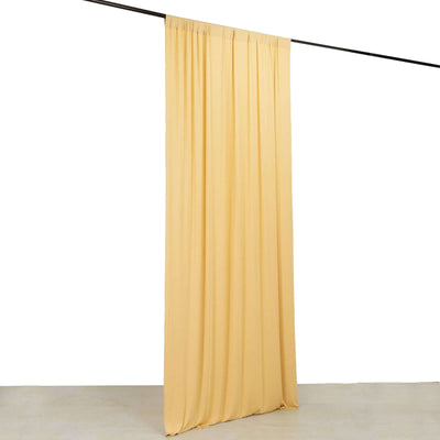 Champagne 4-Way Stretch Spandex Event Curtain Drapes Wrinkle Free Backdrop Event Panel with Rod Pockets - 5ftx10ft