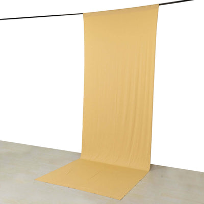 Champagne 4-Way Stretch Spandex Event Curtain Drapes Wrinkle Free Backdrop Event Panel with Rod Pockets - 5ftx14ft