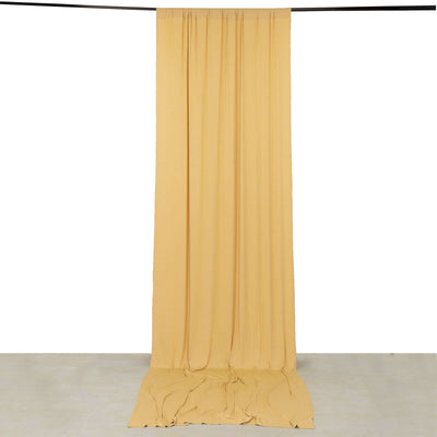 Champagne 4-Way Stretch Spandex Event Curtain Drapes Wrinkle Free Backdrop Event Panel with Rod Pockets - 5ftx14ft