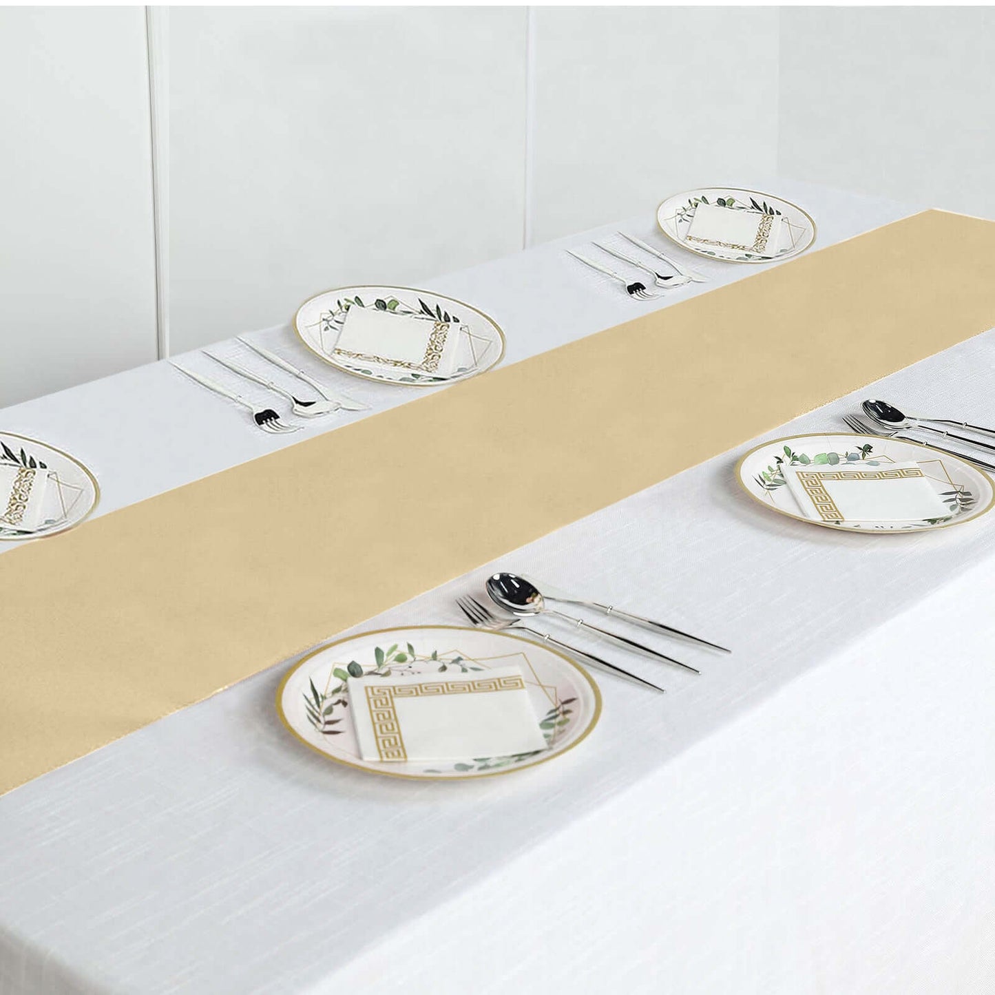 Polyester 12"x108" Table Runner Champagne - Durable & Wrinkle-Resistant Table Decor