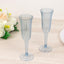 24-Pack Plastic Champagne Flutes Transparent Dusty Blue Flared Design - Lightweight Disposable Toasting Glasses 6oz