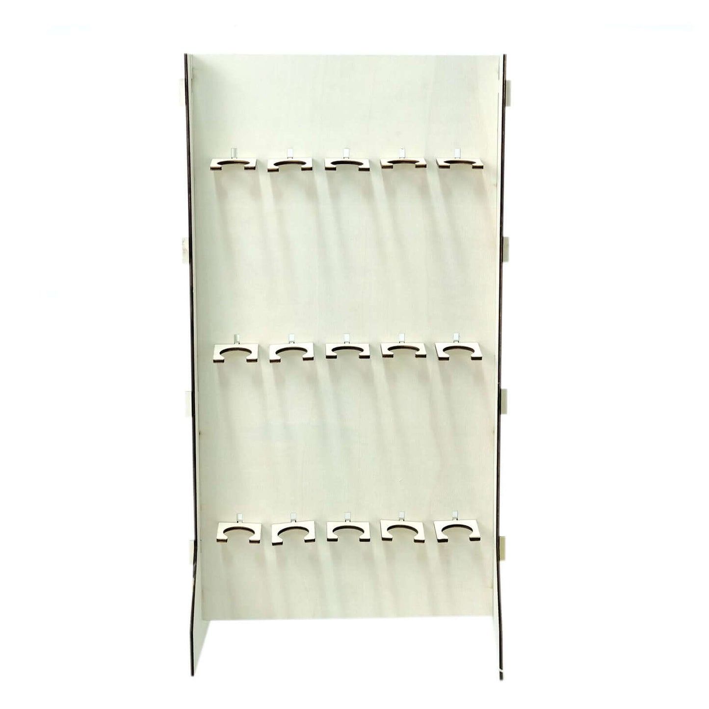 3-Tier Wooden Rectangle Champagne Wall Glass Holder in White for Rustic Events & Banquets