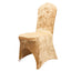 Crushed Velvet Spandex Banquet Chair Cover Fitted Slipcover Champagne - Stretch 190GSM Slipcover with Foot Pockets