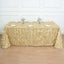 Taffeta 90"x132" Rectangle Tablecloth Champagne | 3D Leaf Petal Design Seamless Table Cover