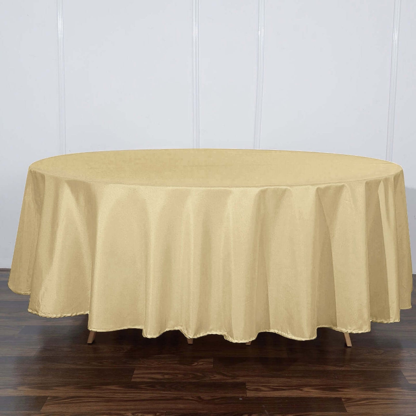 Polyester 108" Round Tablecloth Champagne - Wrinkle-Resistant Table Cover
