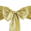 5 Pack Satin Chair Sashes Champagne - Durable Chair Bows with Shiny Finish 6"x106"