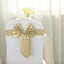 5 Pack Satin Faux Leather Chair Sashes Champagne - Durable Double Sided Pre-tied Bow Tie Chair Bands with Diamond Rhinestone Buckles