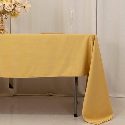 Lamour Satin 60"x126" Rectangle Tablecloth Champagne - Soft & Silk-Like Table Cover