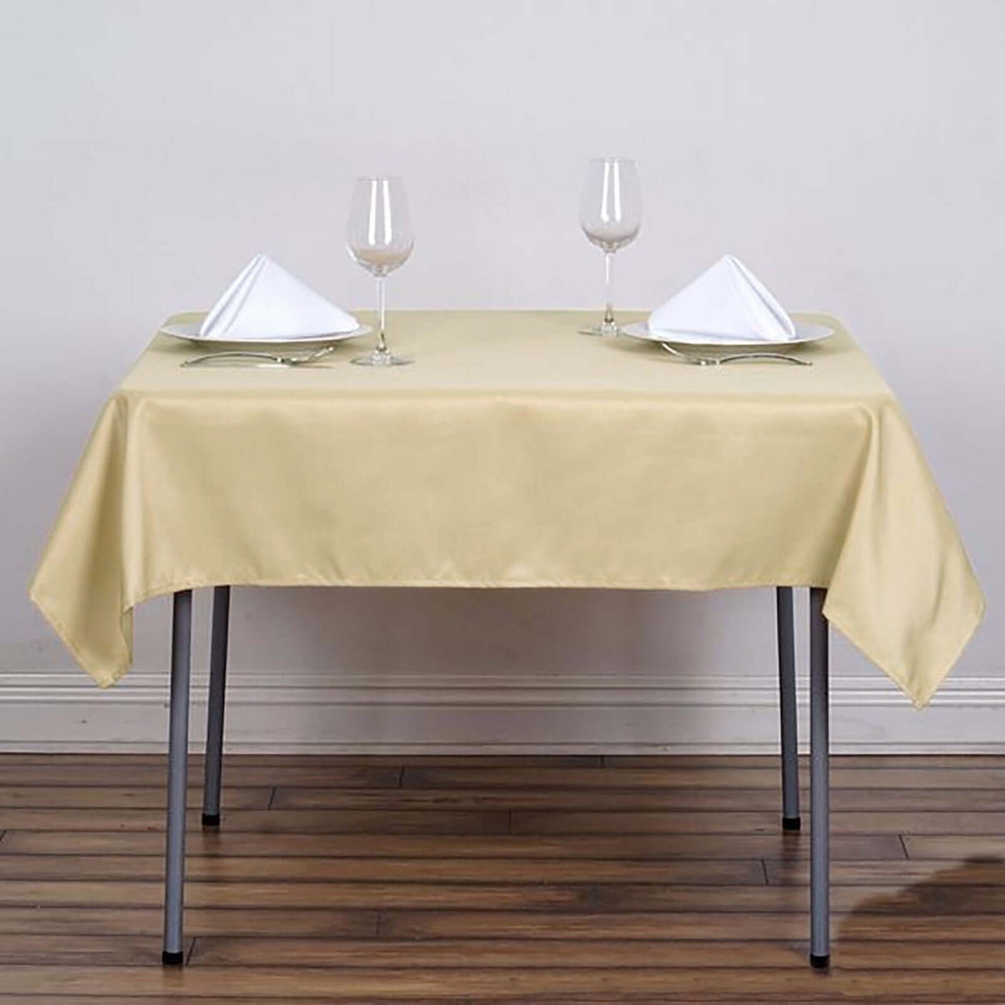 Polyester Square 54"x54" Tablecloth Champagne - Wrinkle-Resistant & Durable Table Cover
