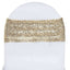 5 Pack Sequin Spandex Chair Sashes Champagne - Stretch Chair Bands 6"x15"